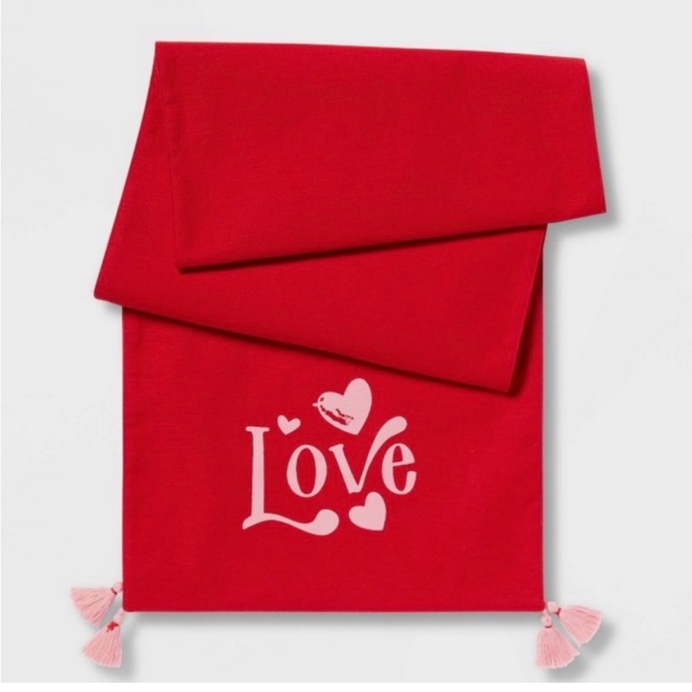 NWT “love” Table runner